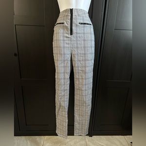 Grey black and white striped pants